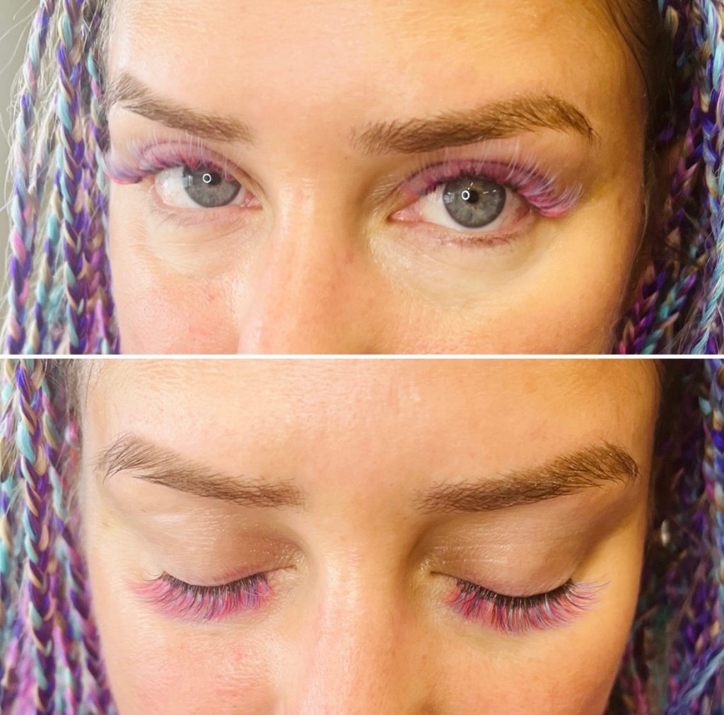 Color Eyelash Extensions.